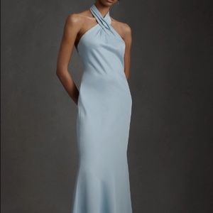 BHLDN Ruby Twist Halter Satin Gown
